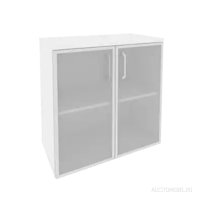 Шкаф низкий широкий (2 низких фасада стекло в раме) 800*420*823