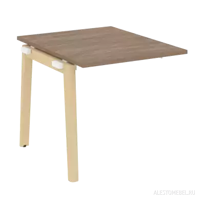 Проходной наборный элемент переговорного стола, опоры - массив дерева 780*980*750