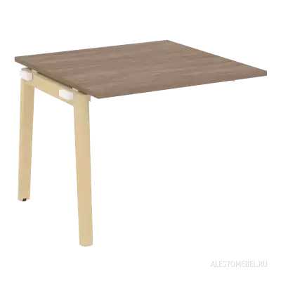 Проходной наборный элемент переговорного стола, опоры - массив дерева 980*980*750