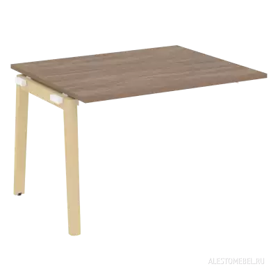 Проходной наборный элемент переговорного стола, опоры - массив дерева 1180*980*750