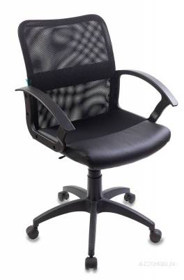Кресло CH-590SL/BLACK спинка сетка черный сиденье черный искусственная кожа крестовина хром