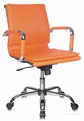 Кресло CH-993-Low/orange низкая спинка оранжевый искусственная кожа крестовина хром
