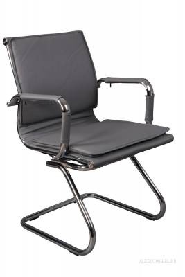Кресло CH-993-Low-V/grey низкая спинка серый искусственная кожа полозья хром