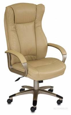 Кресло руководителя CH-879Y/Beige бежевый искусственная кожа (пластик золотистый)