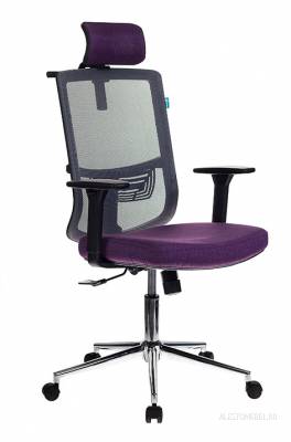 Кресло руководителя MC-612-H/DG/VIOLET серый TW-04 сиденье фиолетовый BAHAMA крестовина хро