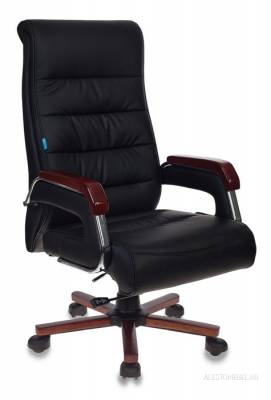 Кресло руководителя T-9909WALNUT/BLACK черный искусственная кожа