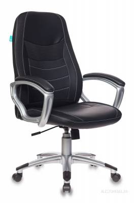 Кресло руководителя T-9910N/BLACK черный искусственная кожа (пластик серебро)