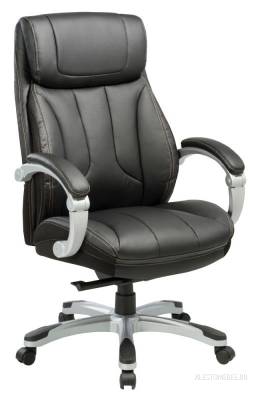 Кресло руководителя T-9921/BLACK черный кожа/кожзам (пластик серебро)