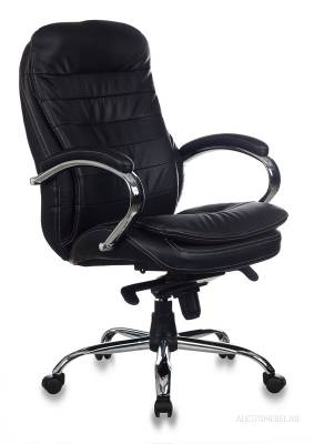 Кресло руководителя T-9950AXSN/Black сиденье черный кожа/кожзам крестовина хром