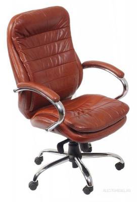 Кресло руководителя T-9950AXSN/Brown сиденье коричневый кожа/кожзам крестовина хром