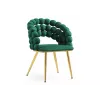 Стул на металлокаркасе Ball green / gold