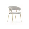Стул на металлокаркасе Kamelia 1 light gray fabric / gold