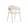 Стул на металлокаркасе Kamelia 1 white fabric / gold